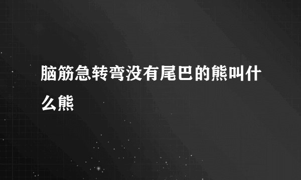 脑筋急转弯没有尾巴的熊叫什么熊