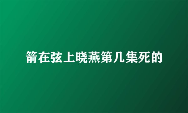 箭在弦上晓燕第几集死的