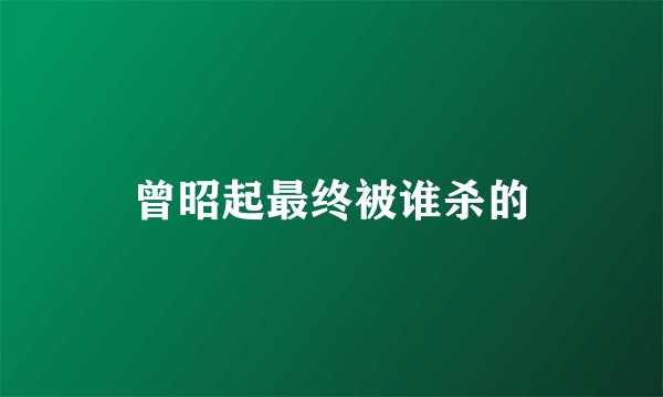 曾昭起最终被谁杀的
