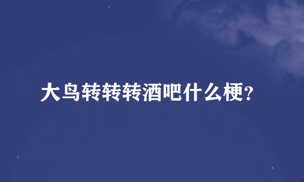 大鸟转转转酒吧什么梗？