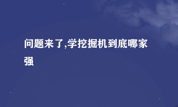问题来了,学挖掘机到底哪家强