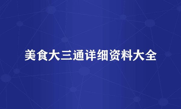 美食大三通详细资料大全