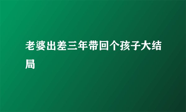 老婆出差三年带回个孩子大结局