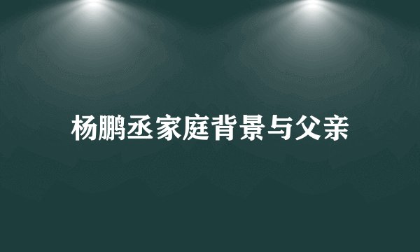 杨鹏丞家庭背景与父亲