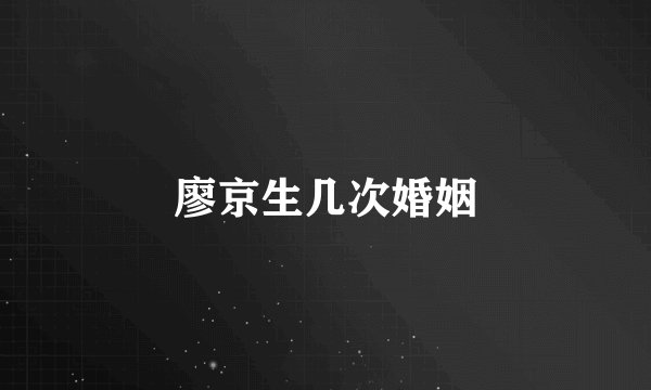 廖京生几次婚姻