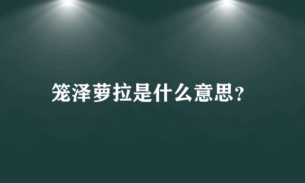 笼泽萝拉是什么意思？