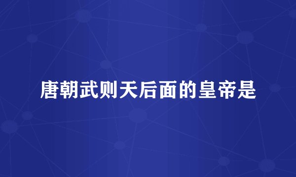 唐朝武则天后面的皇帝是