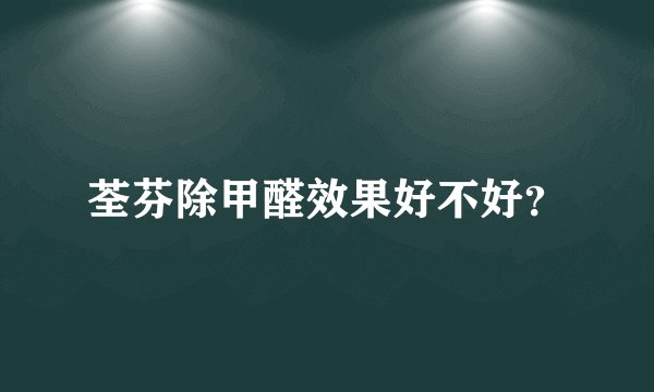荃芬除甲醛效果好不好？