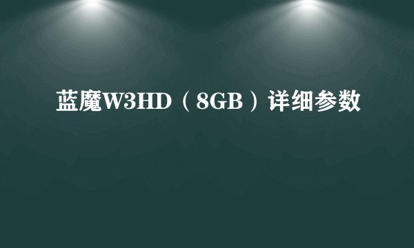 蓝魔W3HD（8GB）详细参数