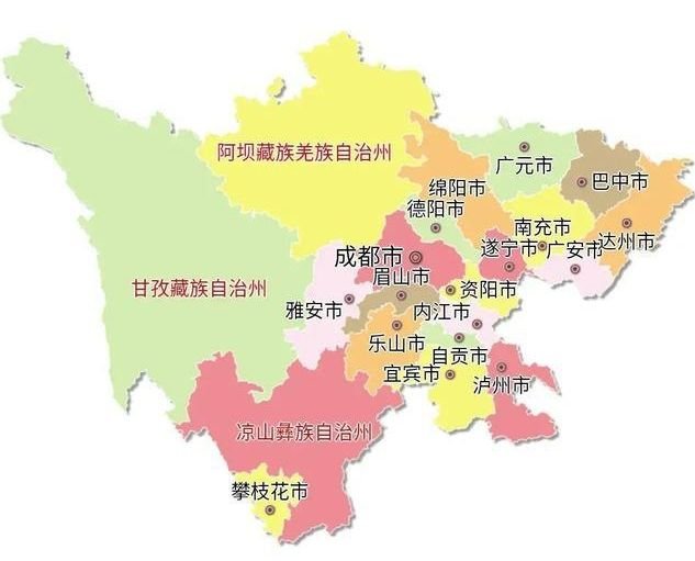 四川各市面积排名