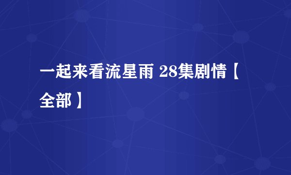 一起来看流星雨 28集剧情【全部】