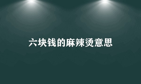 六块钱的麻辣烫意思