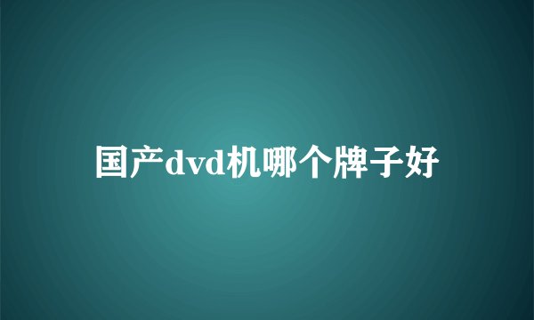 国产dvd机哪个牌子好