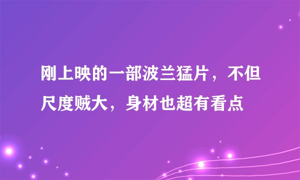 刚上映的一部波兰猛片，不但尺度贼大，身材也超有看点