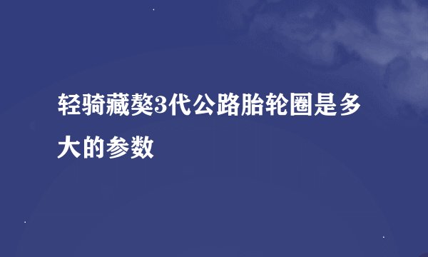 轻骑藏獒3代公路胎轮圈是多大的参数