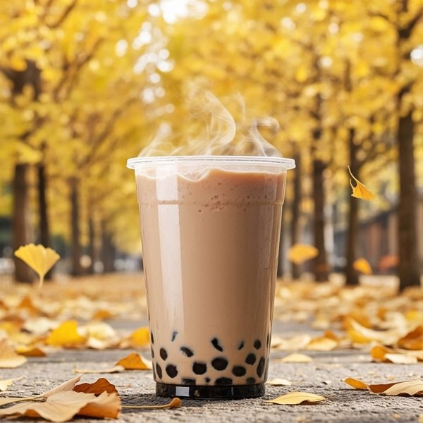 秋天的第一杯奶茶自己买的怎么发朋友圈