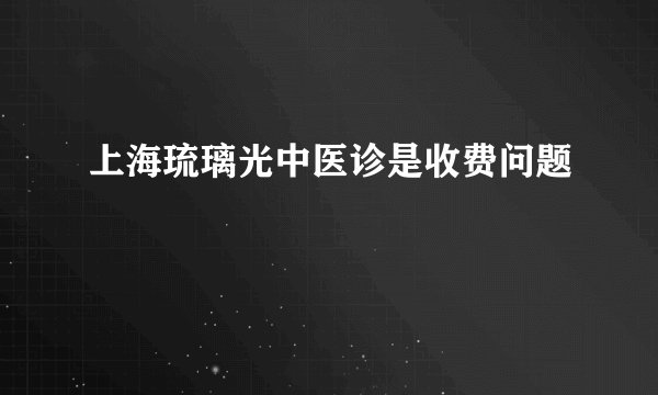 上海琉璃光中医诊是收费问题