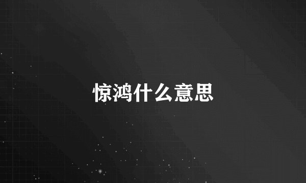 惊鸿什么意思