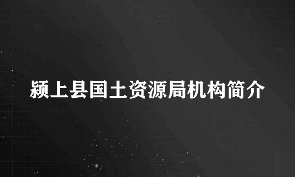 颍上县国土资源局机构简介