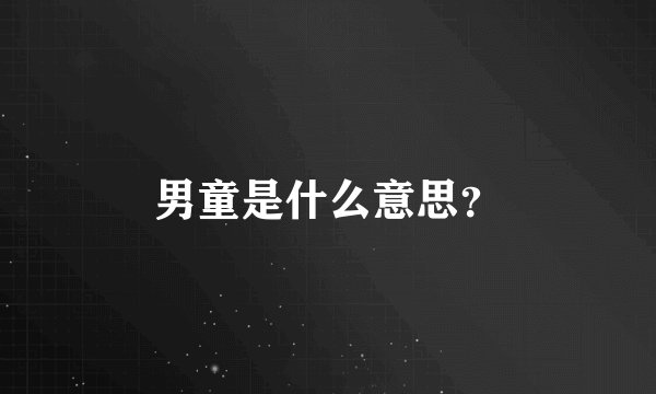 男童是什么意思？