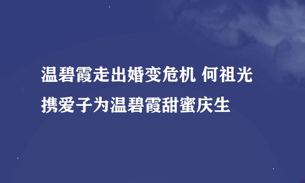 温碧霞走出婚变危机 何祖光携爱子为温碧霞甜蜜庆生