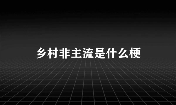 乡村非主流是什么梗