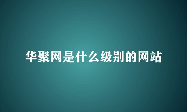 华聚网是什么级别的网站