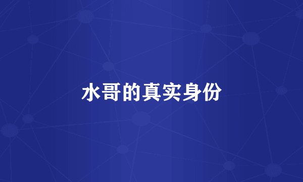 水哥的真实身份