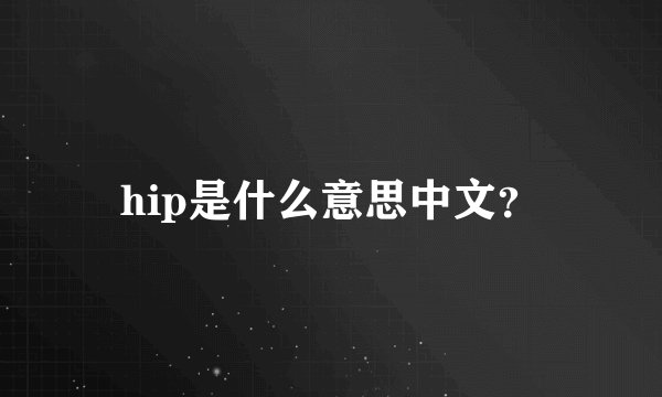 hip是什么意思中文？
