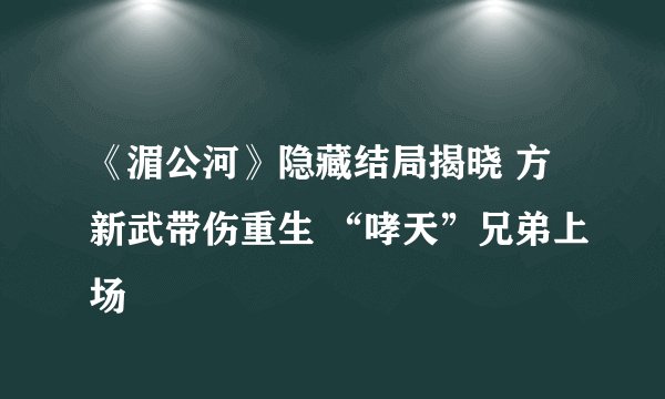 《湄公河》隐藏结局揭晓 方新武带伤重生 “哮天”兄弟上场