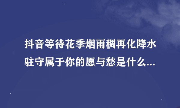 抖音等待花季烟雨稠再化降水驻守属于你的愿与愁是什么歌-林俊杰愿与愁歌词分享