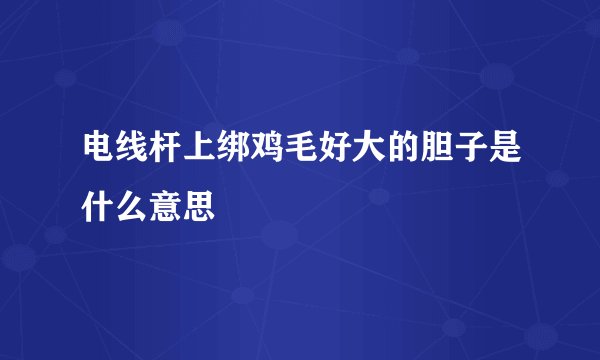 电线杆上绑鸡毛好大的胆子是什么意思