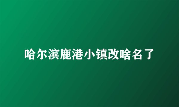 哈尔滨鹿港小镇改啥名了