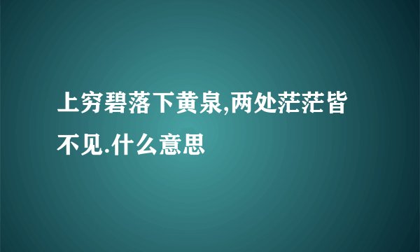上穷碧落下黄泉,两处茫茫皆不见.什么意思