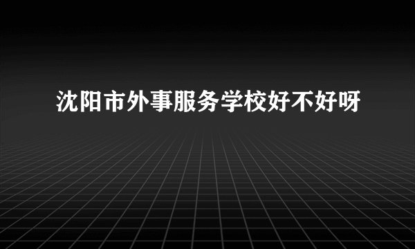 沈阳市外事服务学校好不好呀