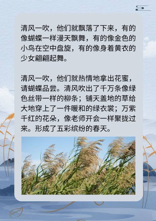 清风一吹他们便怎么样了仿写句子