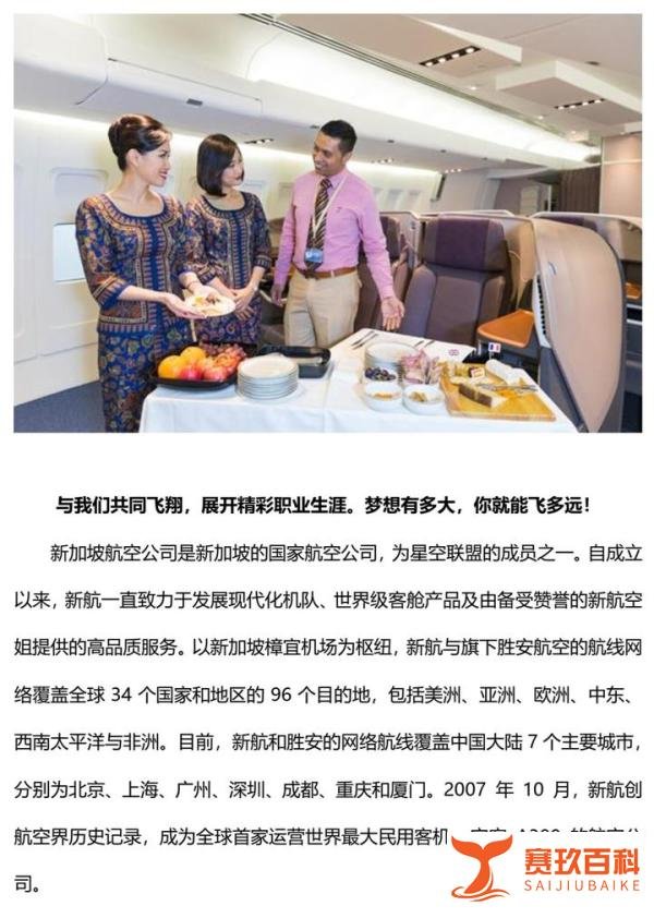 空乘面试|外航乘务员招聘要求—新加坡航空