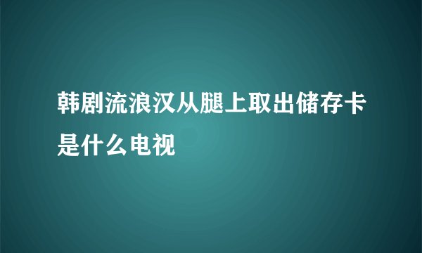 韩剧流浪汉从腿上取出储存卡是什么电视