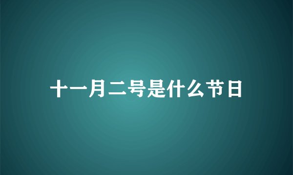 十一月二号是什么节日