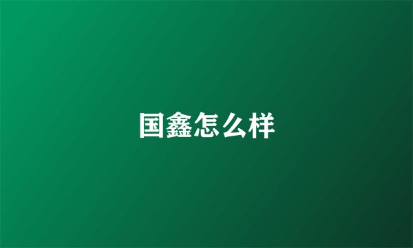 国鑫怎么样