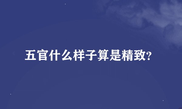 五官什么样子算是精致？