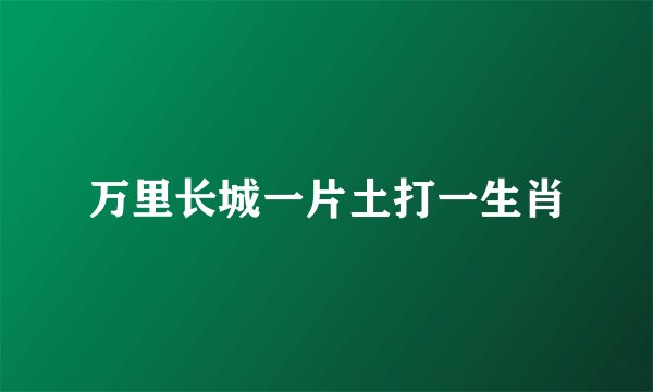 万里长城一片土打一生肖