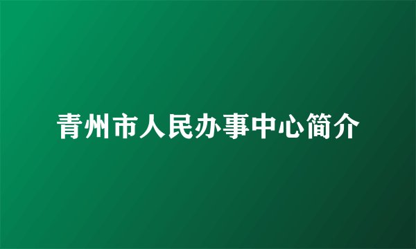 青州市人民办事中心简介