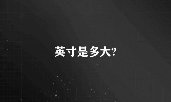 英寸是多大?