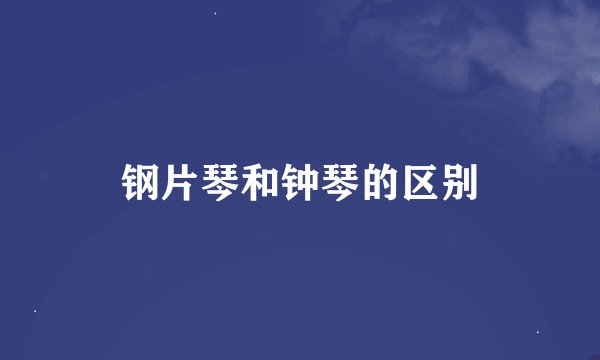 钢片琴和钟琴的区别
