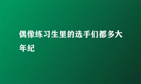 偶像练习生里的选手们都多大年纪