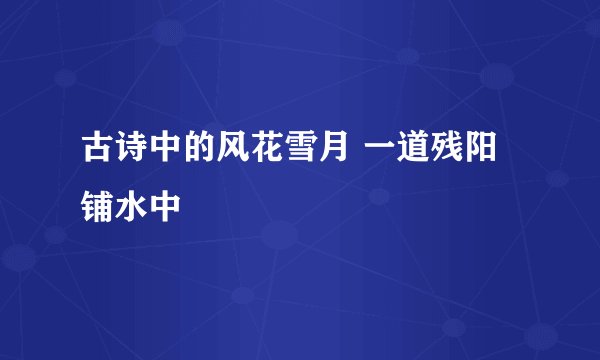 古诗中的风花雪月 一道残阳铺水中