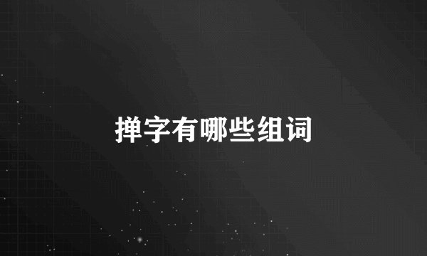 掸字有哪些组词