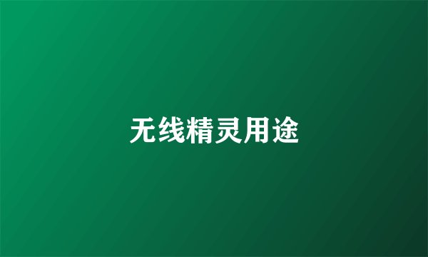 无线精灵用途
