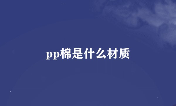 pp棉是什么材质